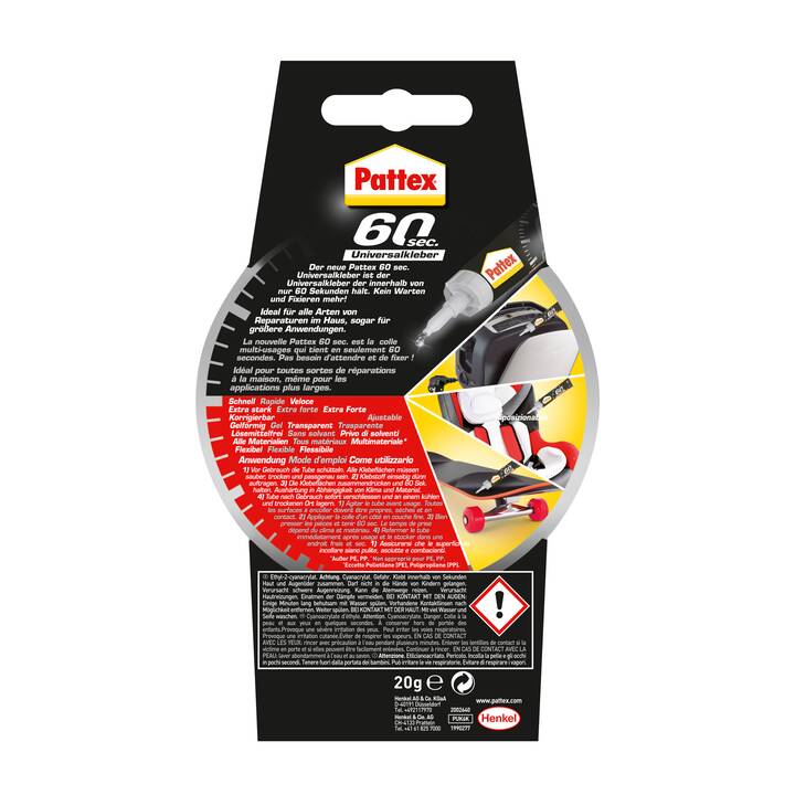PATTEX Colle instantanée Universal Glue 60 Sek. (20 g)