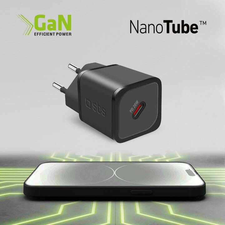 SBS 20-W-GaN-Power Delivery Hub chargeur (USB C)
