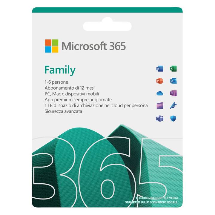 MICROSOFT 365 Family (Abbonamento, 6x, 1 anno, Italiano)