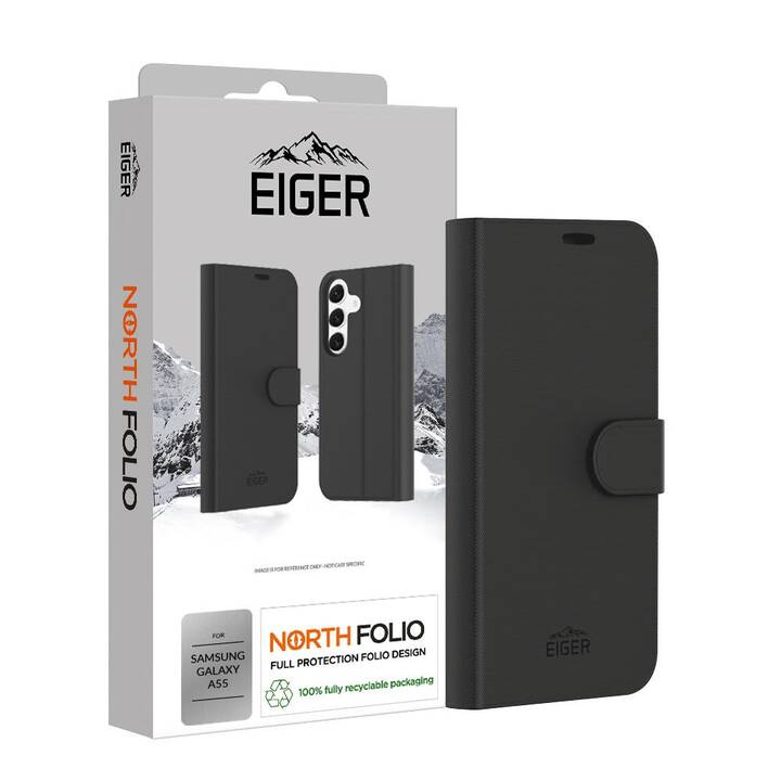 EIGER Flipcover NORTH FOLIO (Galaxy A55, Noir)