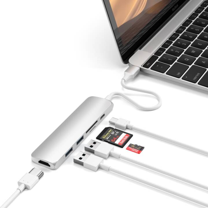 SATECHI Multi-Port (4 Ports, USB Type-C, USB Type-A, HDMI)