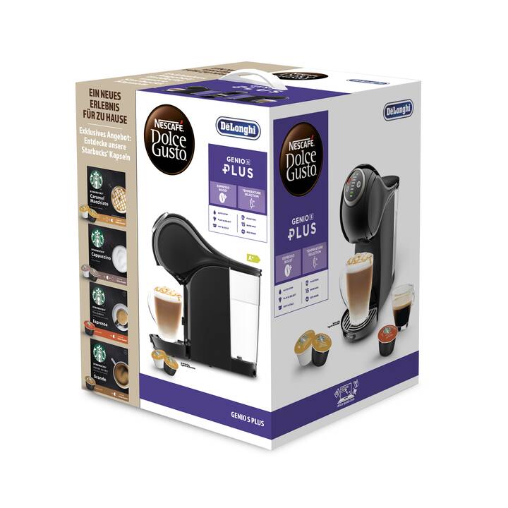 DELONGHI EDG315.B Genio S Plus Starbucks Starter Kit (Dolce Gusto, Schwarz)