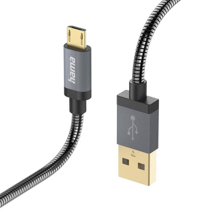 HAMA Metall Cavo (USB 2.0 di tipo A, Micro USB Typ B, 1.5 m)