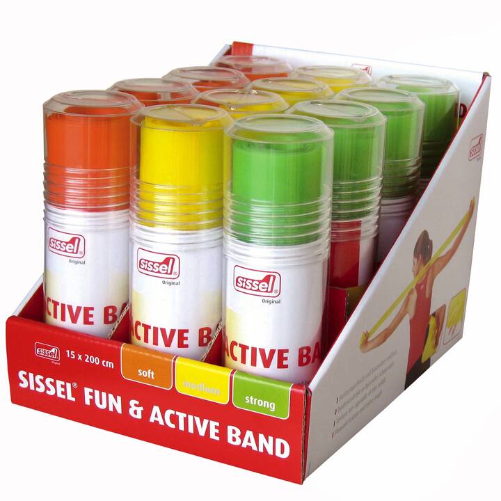SISSEL Fitnessband Fun und Active Band Set (Grün, Orange, Gelb)