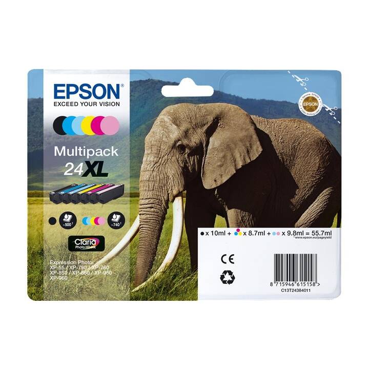 EPSON 24XL (Giallo, Ciano chiaro, Nero, Magenta, Cyan, Light Magenta, Multipack)