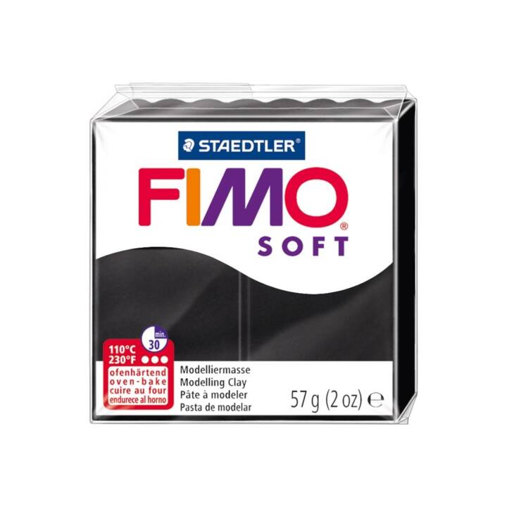 FIMO Modelliermasse Soft (57 g, Schwarz)
