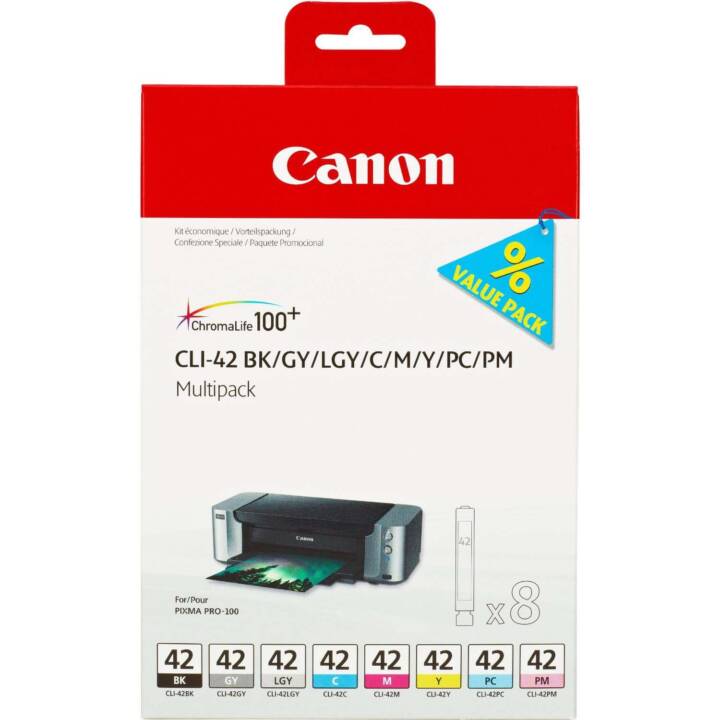 CANON CLI-42 (Photo magenta, Jaune, Gris clair, Gris, Photo cyan, Noir, Magenta, Cyan, Multipack)