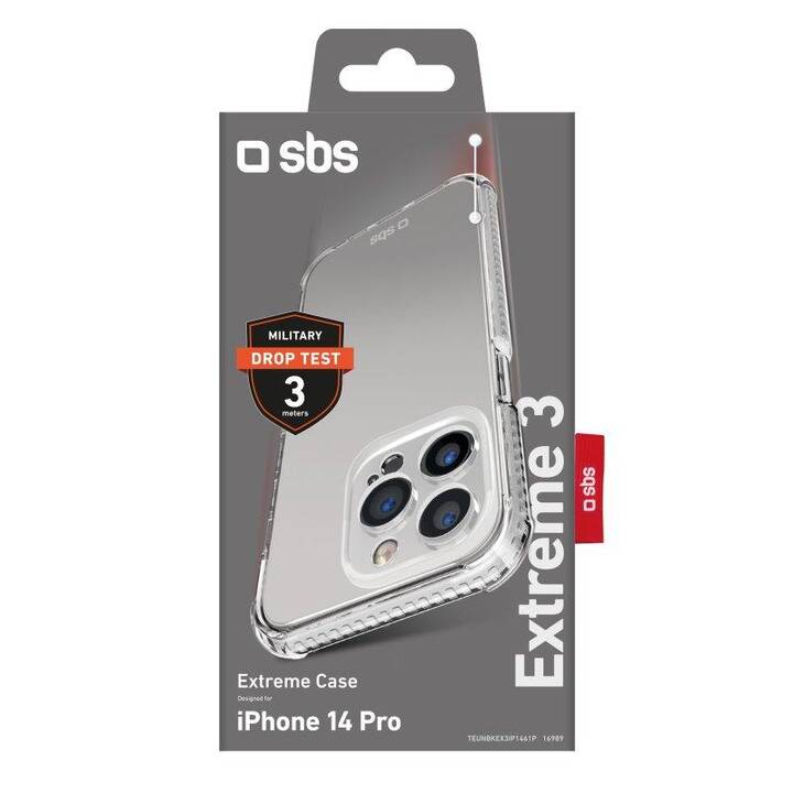 SBS Backcover Extreme X3 (iPhone 14 Pro, transparente)