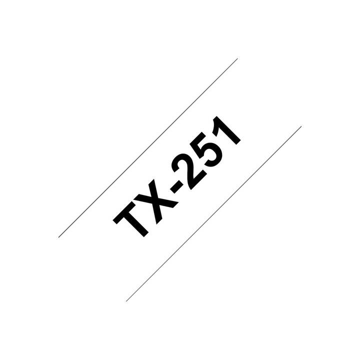 BROTHER TX251 Ruban d'écriture (Noir / Blanc, 24 mm)
