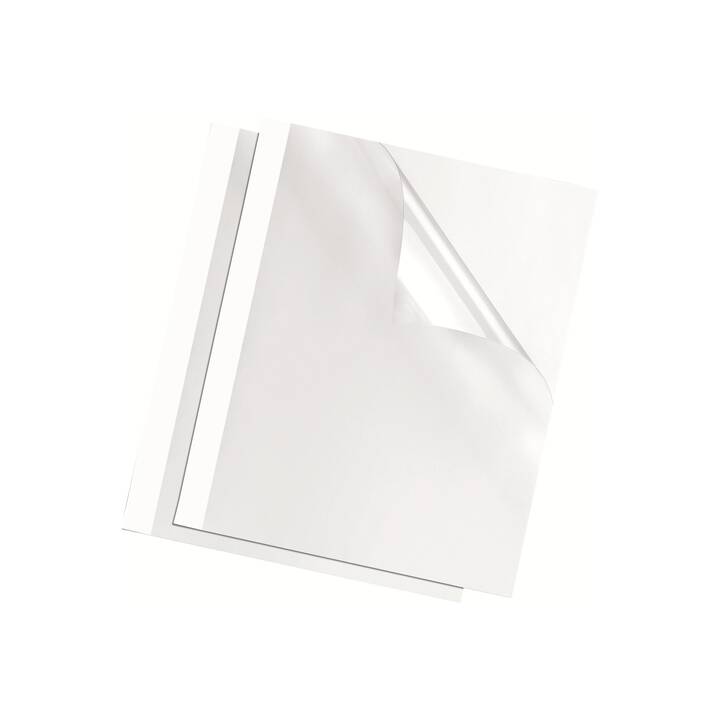FELLOWES Dossiers chemises 200 g/m², (Transparent, Blanc, A4, 100 pièce)