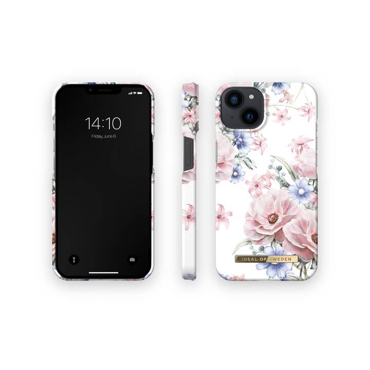 IDEAL OF SWEDEN Backcover Floral Romance (iPhone 14, Fiore, Blu, Rosa, Bianco)