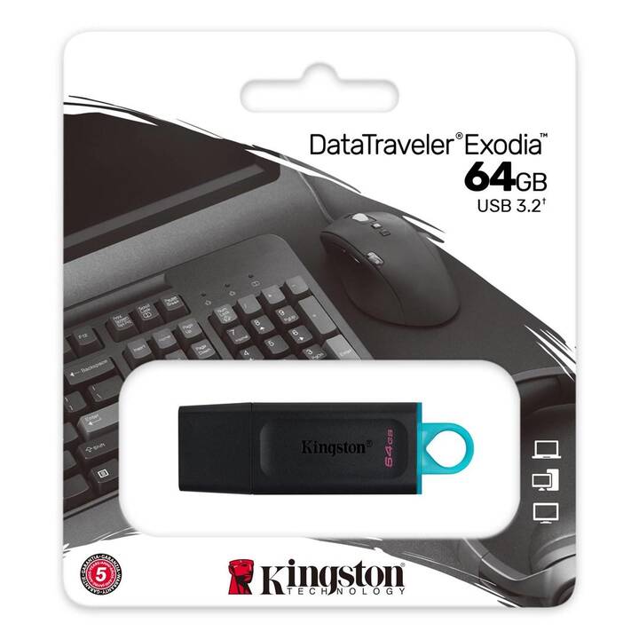KINGSTON TECHNOLOGY DataTraveler Exodia (64 GB, USB 3.1 de type A)