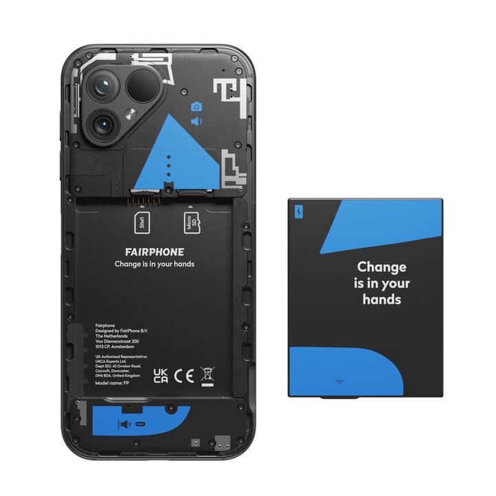 FAIRPHONE Fairphone 5 (256 GB, Mattschwarz, 6.46", 50 MP, 5G)