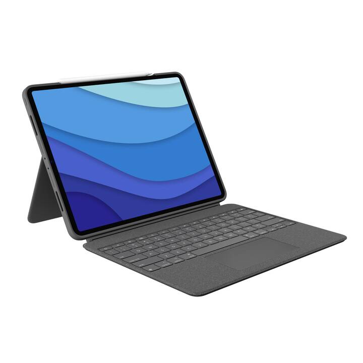 LOGITECH Combo Touch Type Cover (12.9", iPad Pro (5. Gen. 2021), Oxford Gray)
