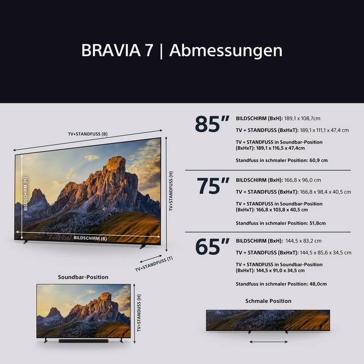 SONY BRAVIA 7 K-65XR70 Smart TV (65", Mini LED, Ultra HD - 4K)