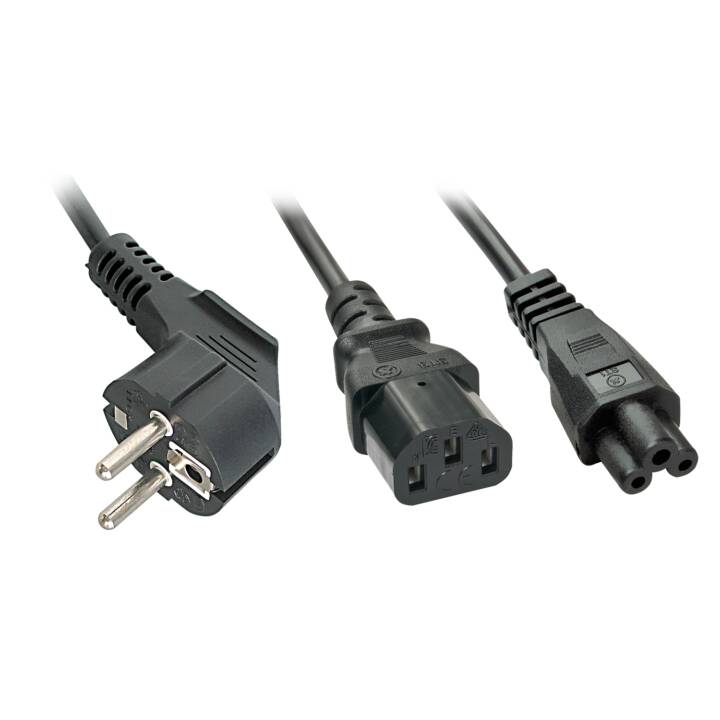 LINDY Câble secteur (C5, C13 / C13, 2 m, Noir)