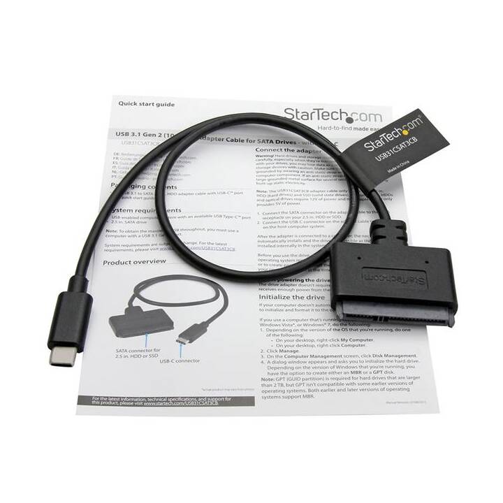 STARTECH.COM Schnittstellenkonverter (USB 3.1 Typ-C, SATA, 0.5 m)