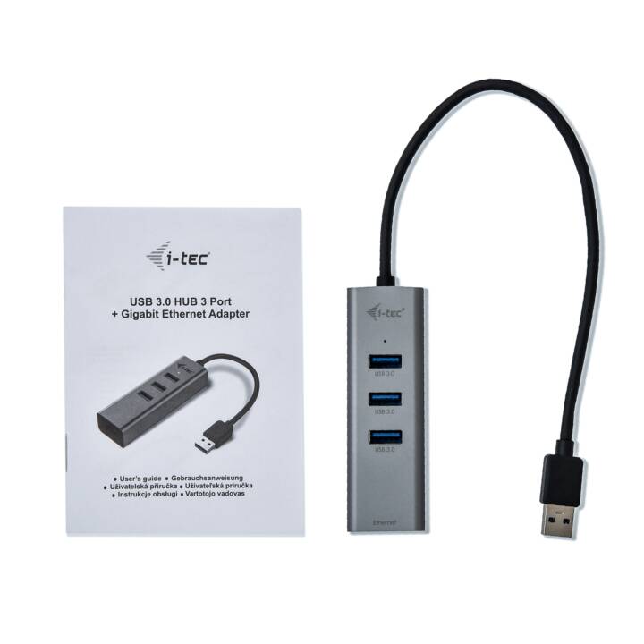 I-TEC USB 3.0 hub a 3 porte in metallo a 3 porte I-TEC USB 3.0
