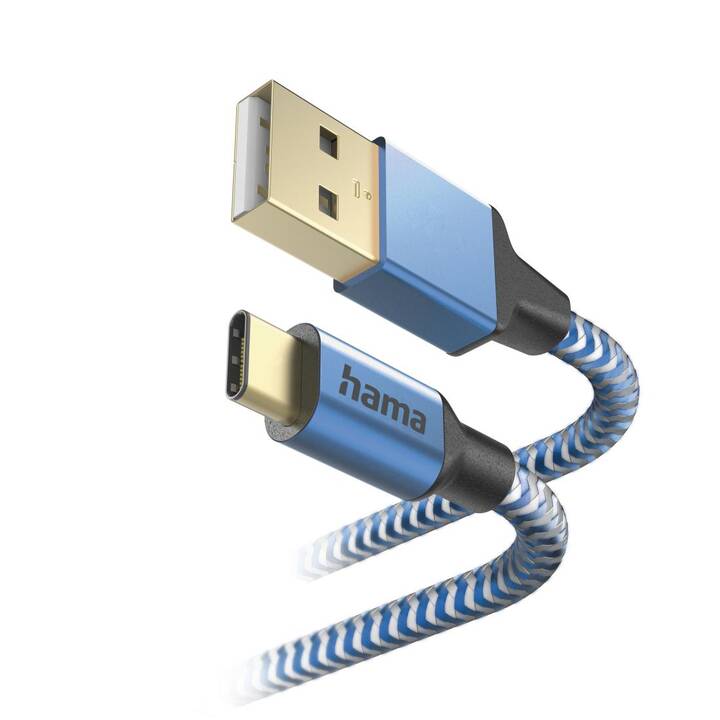 HAMA Reflective Câble USB (USB de type A, USB de type C, 1.5 m)