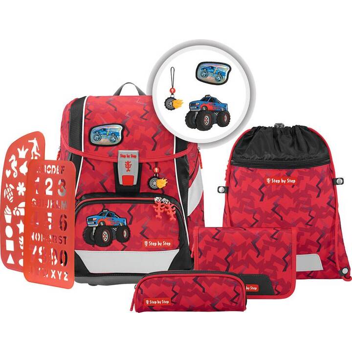 STEP BY STEP Schulranzen Set 2In1 Plus Monster Truck (19 l, Rot)