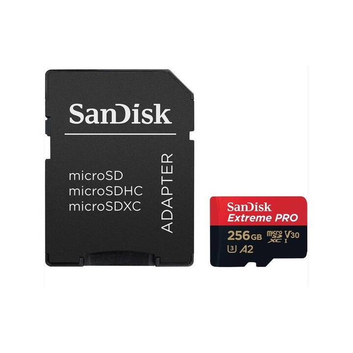 SANDISK MicroSD Extreme Pro (Video Class 30, UHS-I Class 3, 256 Go, 170 Mo/s)
