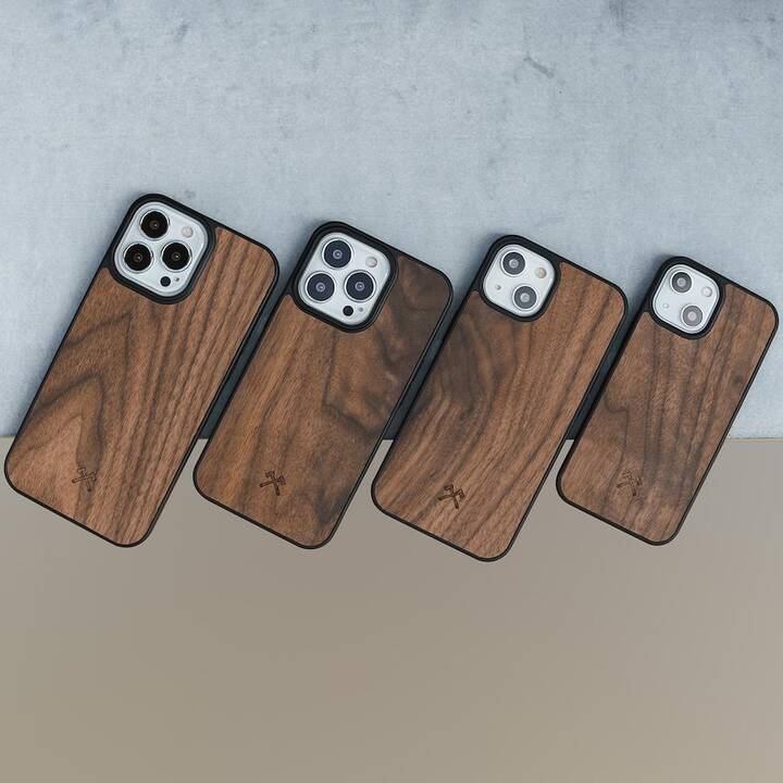 WOODCESSORIES Backcover MagSafe  (iPhone 14 Plus, Lavorato, Marrone)