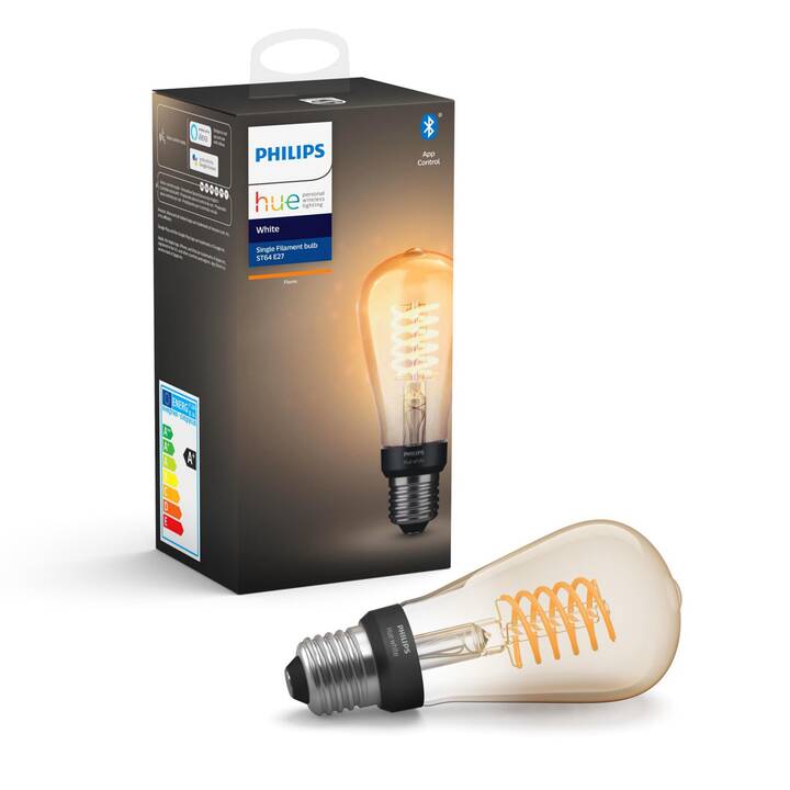 PHILIPS HUE Lampadina LED White Filament (E27, Bluetooth, 7 W)