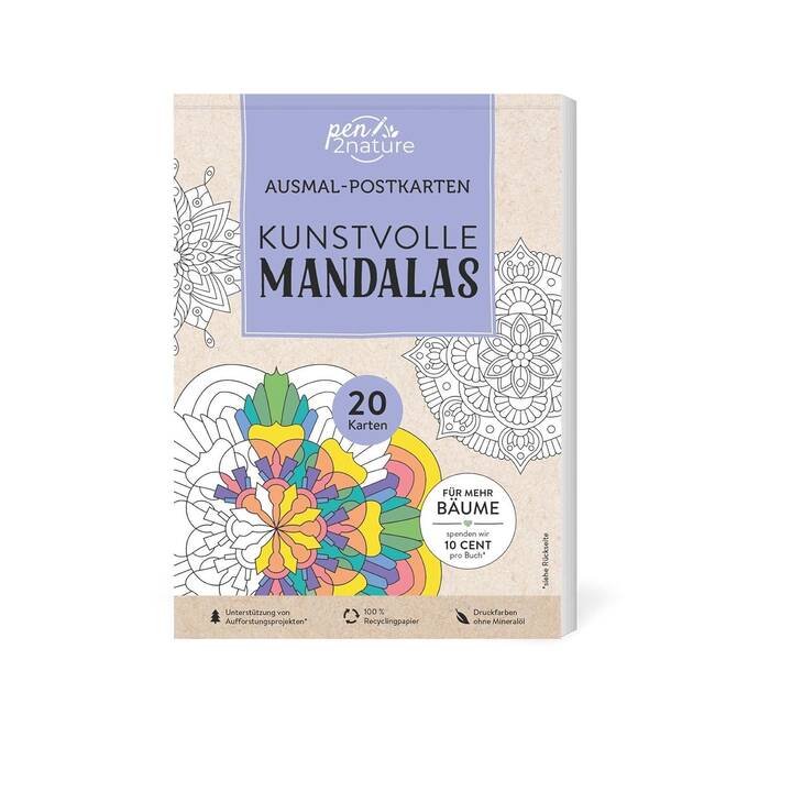 PEN2NATURE Cartes à motifs Mandalas (Universel, Multicolore)