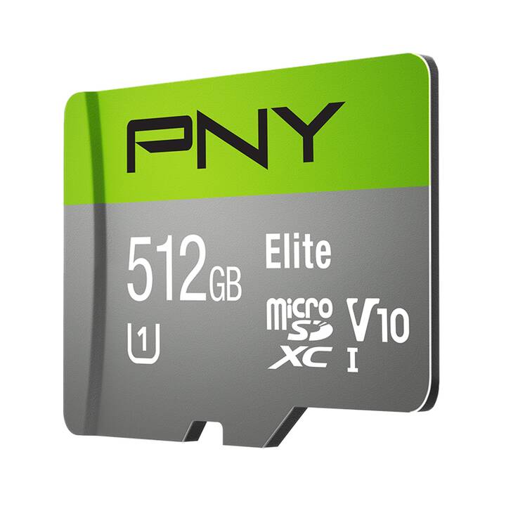 PNY TECHNOLOGIES MicroSDXC Elite UHS-I U1 (Class 10, 512 GB, 100 MB/s)