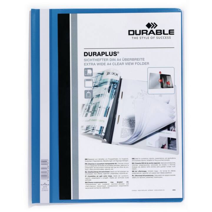 DURABLE Schnellhefter (Transparent, Blau, A4, 100 Stück)