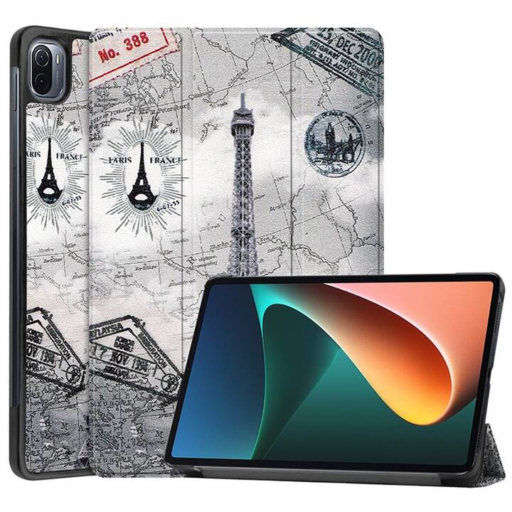 EG Tablet Hülle für Xiaomi Pad 5 und Pad 5 Pro - Eiffelturm - grau
