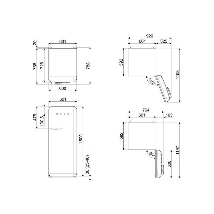 SMEG FAB28LPG5 (Pastellgrün, Links)