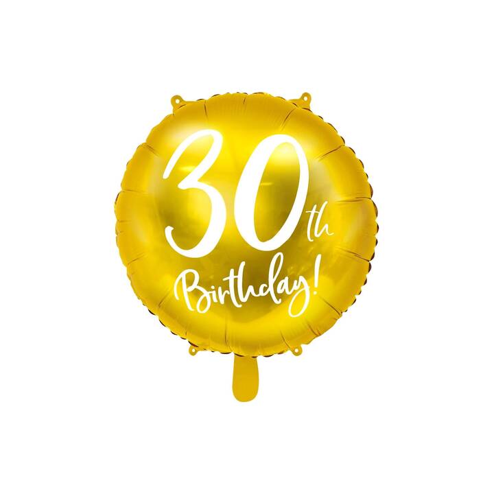 PARTYDECO Folienballon 30th Birthday (45 cm, 1 Stück)