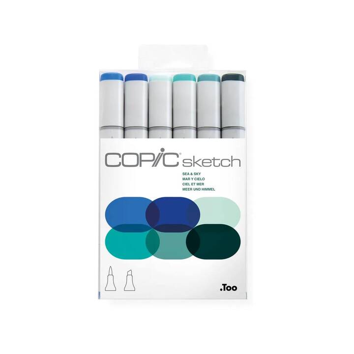 COPIC Grafikmarker Sketch Sea & Sky (Farbig assortiert, 6 Stück)
