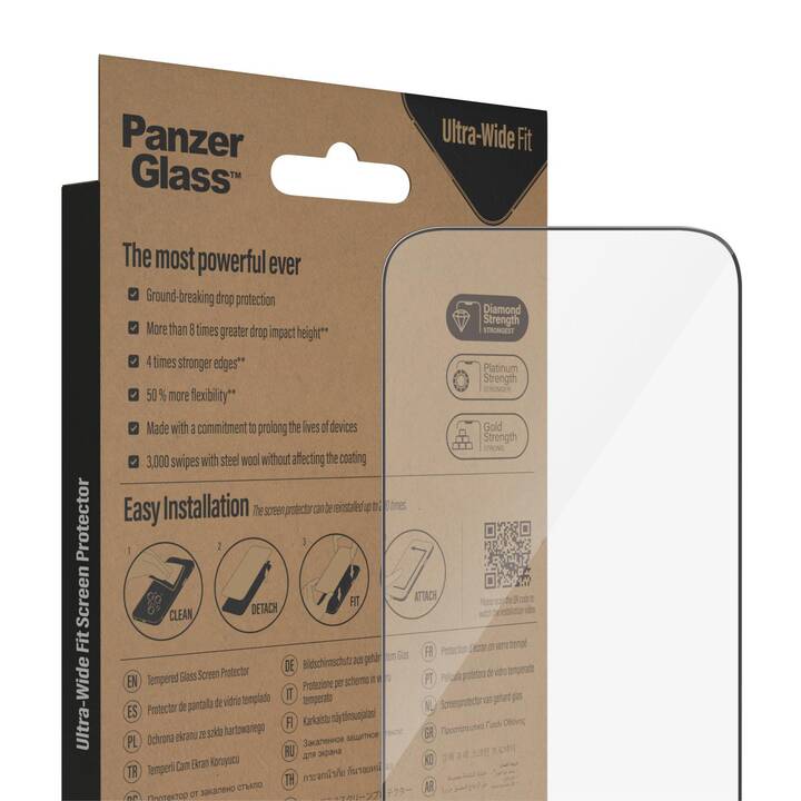 PANZERGLASS Verre de protection d'écran Ultra-Wide Fit (iPhone 14 Pro, 1 pièce)