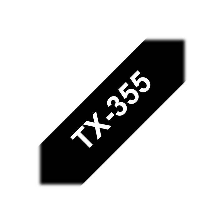 BROTHER  TX-355 Ruban d'écriture (Blanc / Noir, 24 mm)