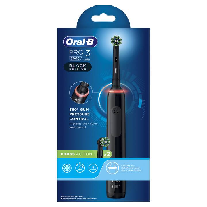 ORAL-B Pro 3 3000 Cross Action Black Edition (Nero)