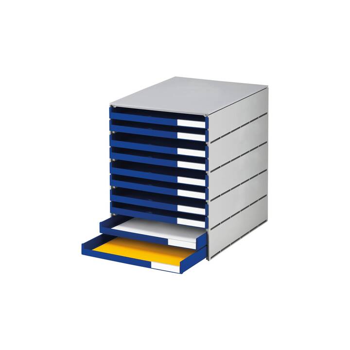 STYRO Büroschubladenbox Styroval Pro (C4, 24.3 cm  x 33.5 cm  x 32.3 cm, Grau, Hellgrau)