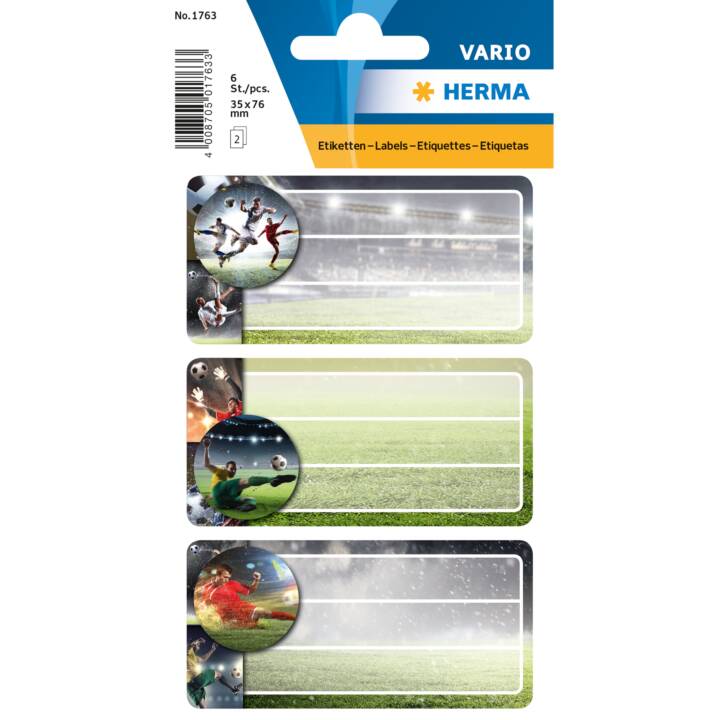 HERMA Etiketten Vario Football (Mehrfarbig, 6 Etiketten)