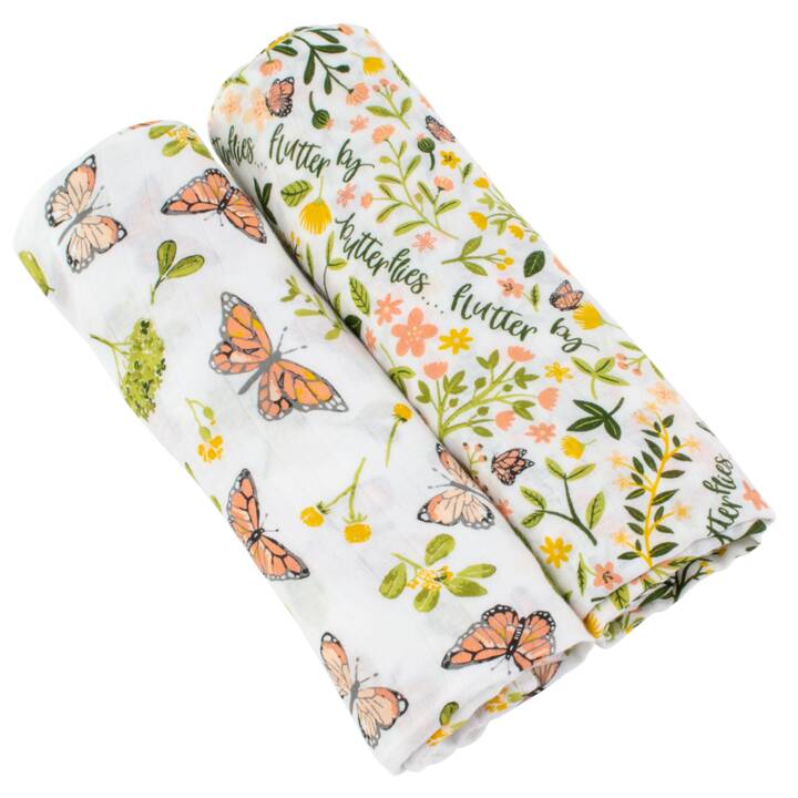 BEBE AU LAIT Tissu en coton Oh-So-Soft Butterfly & Flutterby (Papillon)
