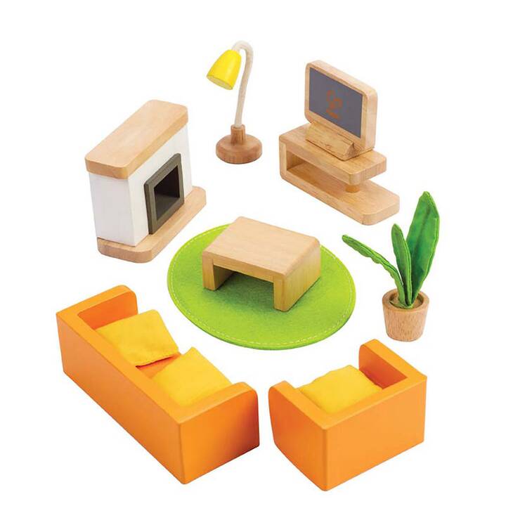 HAPE TOYS Set di mobili per bambole (Natura, Verde, Arancione)