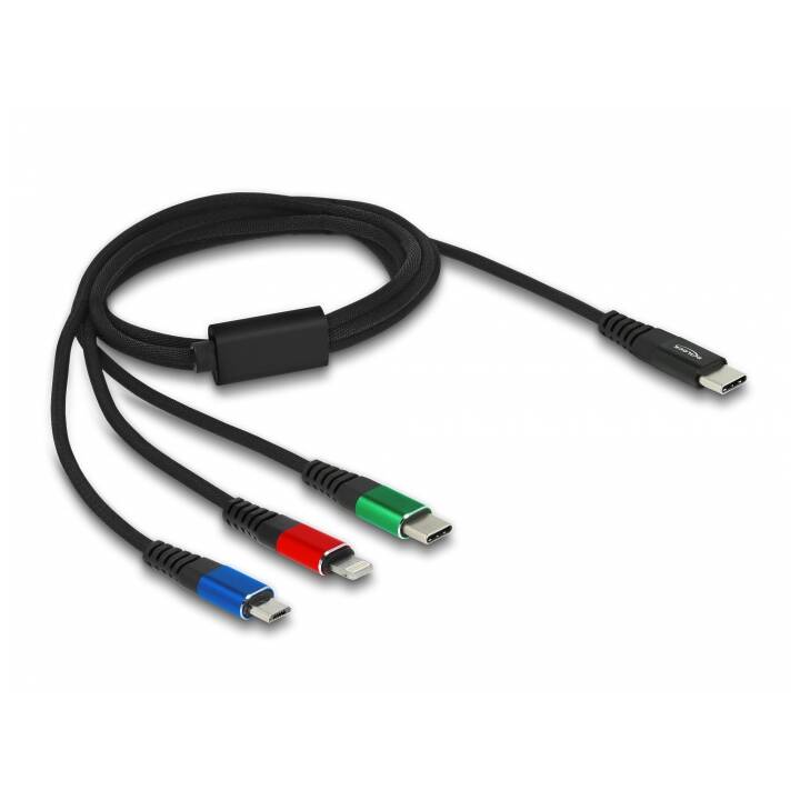 DELOCK USB-Kabel (USB 2.0 Typ-C, Micro USB, USB Typ-C, Lightning, 1 m)
