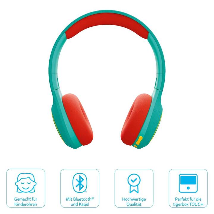 TIGERMEDIA Funky Casque d'écoute pour enfants (Orange, Vert)