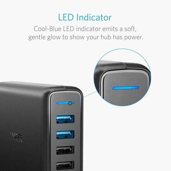 ANKER PowerPort Speed 5 Chargeur mural (63 W, USB-A)