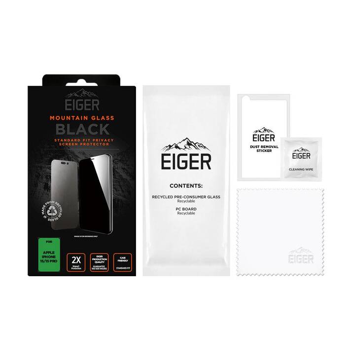 EIGER Displayschutzglas Mountain Glass Privacy (iPhone 15, iPhone 15 Pro)