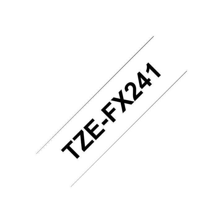 BROTHER TZe-FX241 Ruban d'écriture (Noir / Blanc, 18 mm)