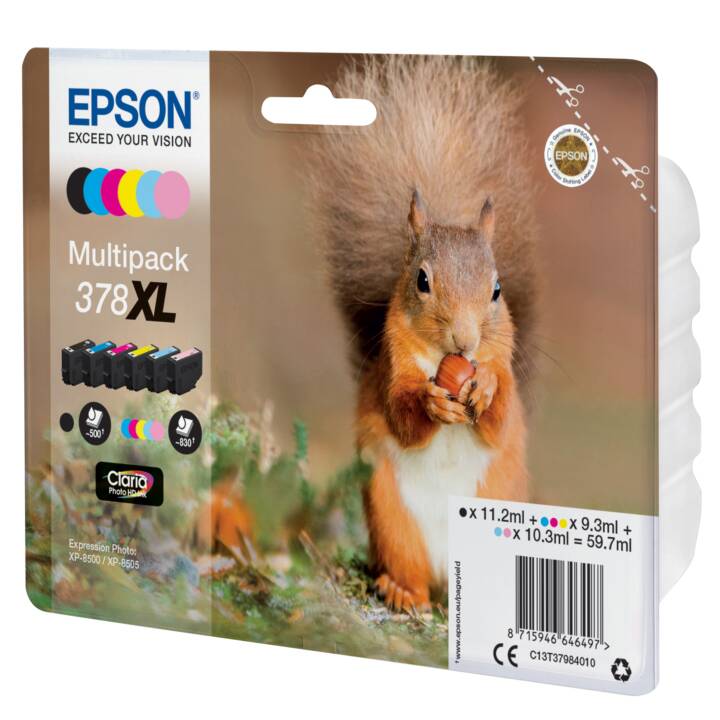 EPSON 378XL (Giallo, Ciano chiaro, Nero, Magenta, Cyan, Light Magenta, Multipack)