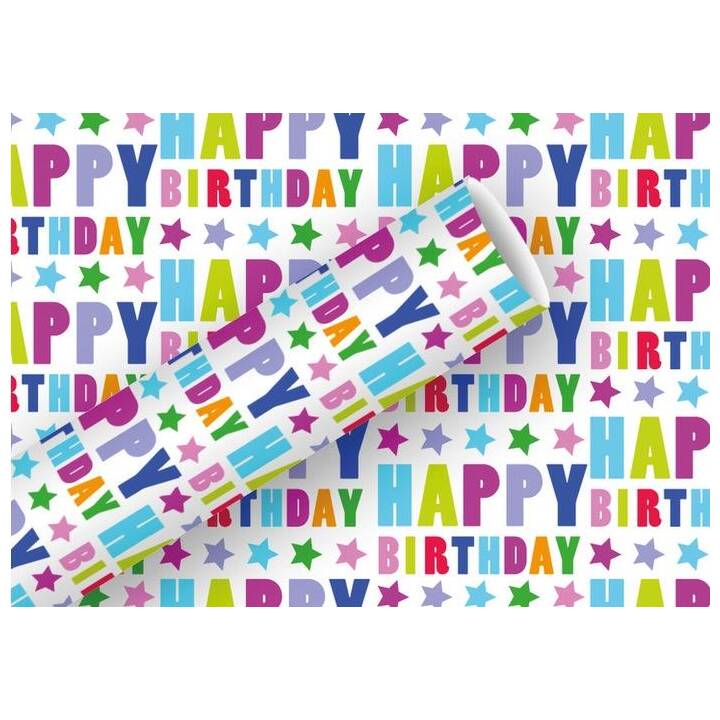 BRAUN + COMPANY Geschenkpapier Happy Birthday (Text & Buchstaben)