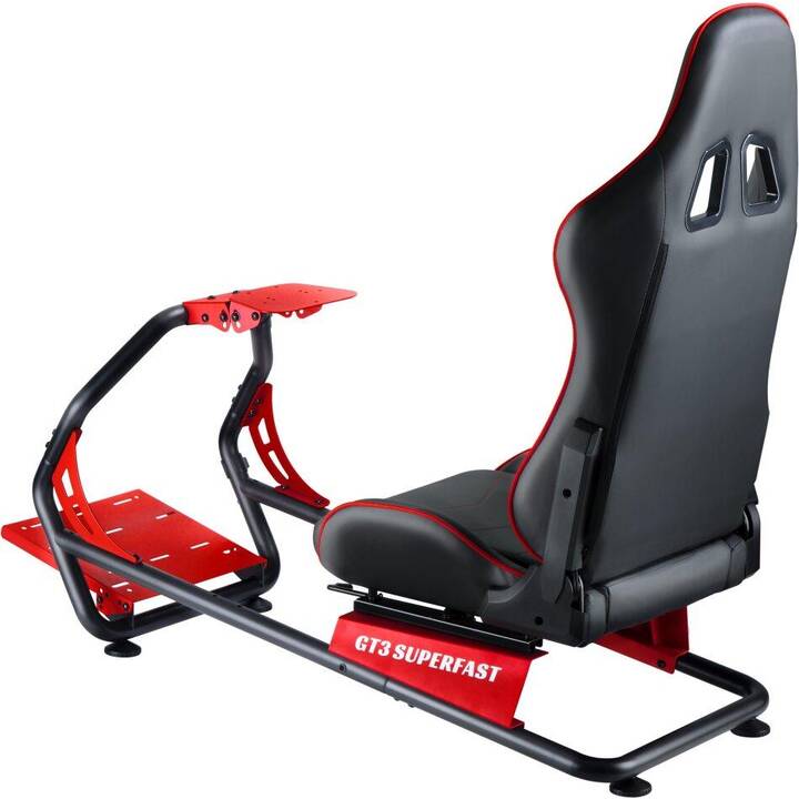 OPLITE Gaming Chaise GT3 superfast (Noir, Rouge)