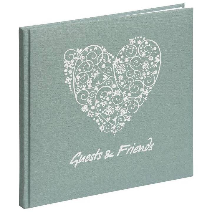 PAGNA Libro degli ospiti Guests & Friends (25 cm x 25 cm, Verde)